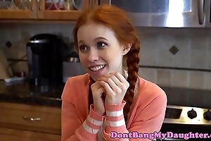 Pigtailed redhead legal age teenager gangbanged in all directions