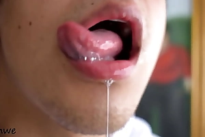 Delicious tongue with respect of engulfing cock