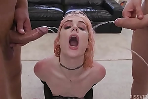 Chastity T-Girl goes wet, Claire Tenebrarum, 5on1, Anal Fisting, DAP, Gapes, Pee Drink, Swallow BTG063