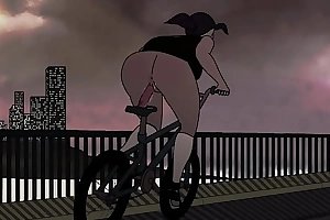 Woman Bonks Himself On Their way Dildo Bike (With Sound)