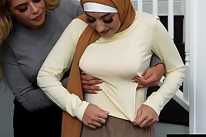 Virgin muslim teen in hijab deflowered by tutor plus stepmom
