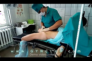 Girl on surgery table - dildo kneading