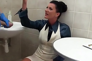 Glamorous go on a escort babe cocksucking down bathroom ornament 3