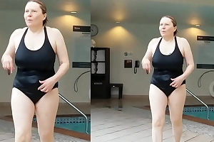 Sexy grandma is sexy at 66 in a deadly swimsuit