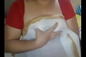 Desi mallu aunty pressing nipple herself fastening 1