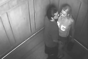 Couple have sex in elevator forgot with reference to is a camera