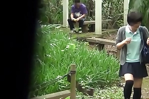 Teen asians pee outdoors vacation spied on