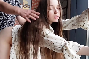 My stepsister doesn't mind fucking on the floor.